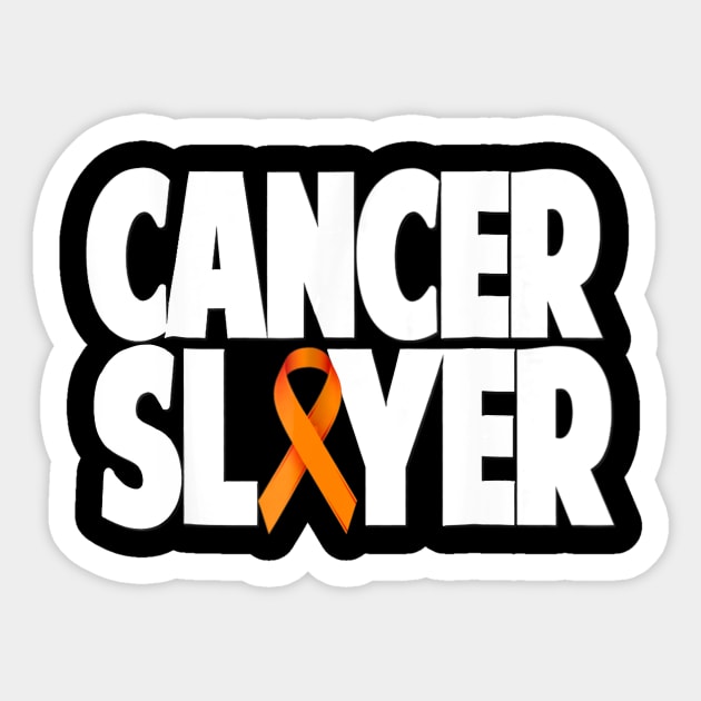 Leukemia Cancer Slayer Shirt Survivor Fight Orange Ribbon Sticker by mazurprop